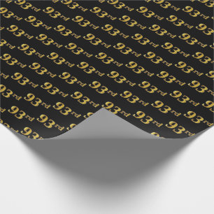 Papel De Regalo Black, Faux Gold 93rd (Noventa y Tercer) Event