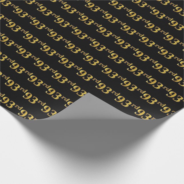 Papel De Regalo Black, Faux Gold 93rd (Noventa y Tercer) Event (Esquina)