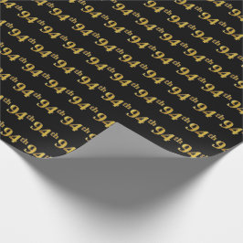 Papel De Regalo Black, Faux Gold 94th (Noventa y Cuarto) Event