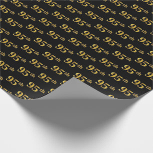 Papel De Regalo Black, Faux Gold 95th (Noventa y Quinto) Event