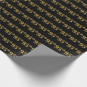 Papel De Regalo Black, Faux Gold 95th (Noventa y Quinto) Event