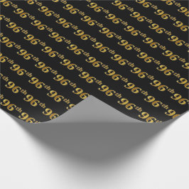 Papel De Regalo Black, Faux Gold 96th (Noventa y Sexto) Event