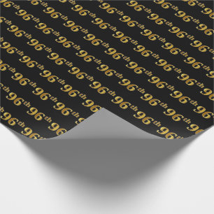 Papel De Regalo Black, Faux Gold 96th (Noventa y Sexto) Event