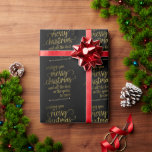Papel De Regalo Black Gold Merry Christmas (Feliz Navidad de oro n<br><div class="desc">Black Gold Merry Christmas from Family Name WrapPaper</div>