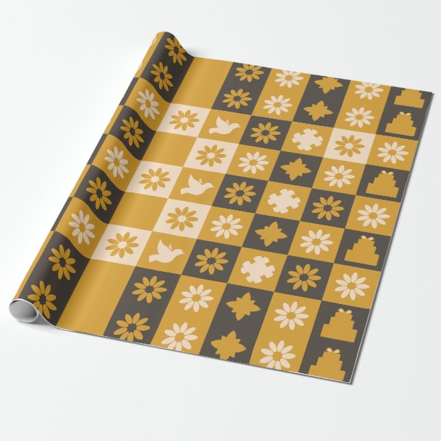 Papel De Regalo Black & Gold Wrapping paper  (Desenrollado)