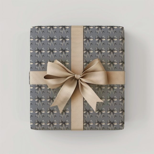 Papel De Regalo Black Halloween Bows (Black Halloween Bows Wrapping Paper)