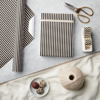 Papel De Regalo black & ivory stripe