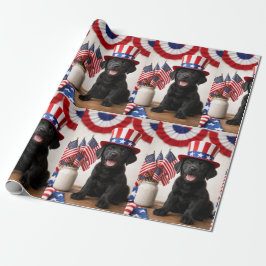 Papel De Regalo Black Lab Patriotic Uncle Sam Hat gift 