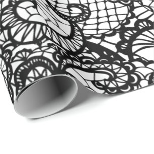 Papel De Regalo Black Lace on White
