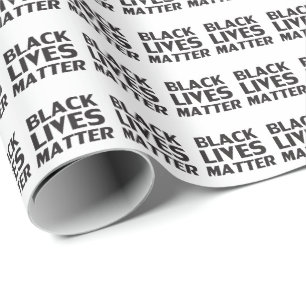 Papel De Regalo Black Lives Matter negro y blanco patrón fresco