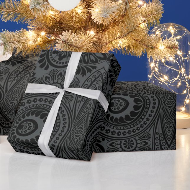 Papel De Regalo Black Paisley: (Vacaciones)