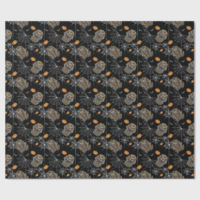 Papel De Regalo 🖤 Black Pharaoh Mummy Wrapee Paper 🎃 👑 (Superficie plana)