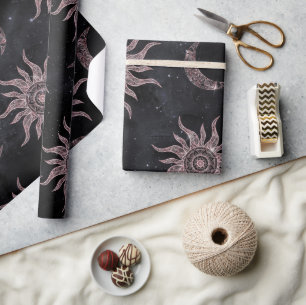 Papel De Regalo Black Pink Moon Sun Mandala