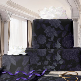 Papel De Regalo Black Purple Ombre Moderno Vintage Floral Toile