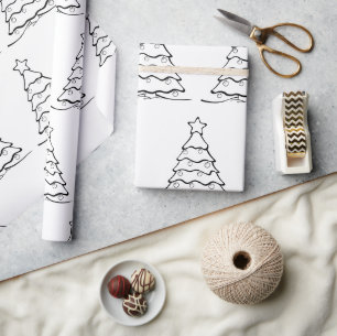 Papel De Regalo Black Simple Merry Christmas