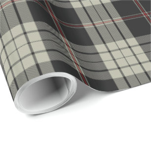 Papel De Regalo Black Tan Ecru Red Tartan Plaid