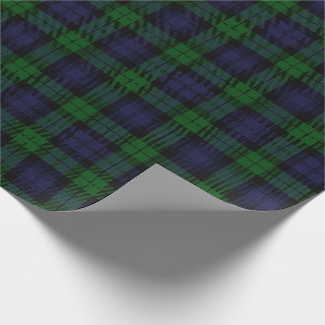 Papel De Regalo Black Watch Tartan Plaid Scottish Plaid Pattern (Esquina)