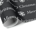 Papel De Regalo Black White Merry Christmas 5 Rolls de tamaño<br><div class="desc">Black White Merry Christmas 5 Rollos de tamaño Papel envuelto</div>