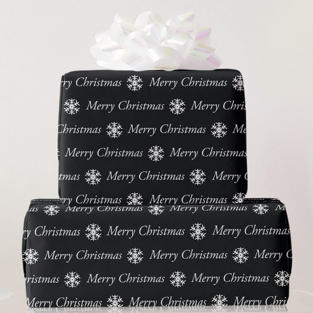 Papel De Regalo Black White Merry Christmas 5 Rolls de tamaño (Subido por el creador)