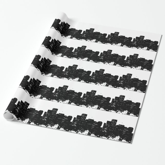 Papel De Regalo Black White Pop Art New York (Desenrollado)