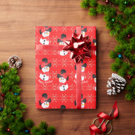 Papel De Regalo Black White y Red Happy Holidays Snowman