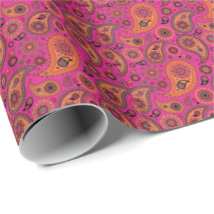 Papel De Regalo Blacklight Paisley