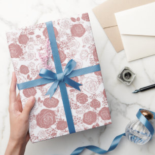 Papel De Regalo Blanca Moderno y elegante embellecimiento de mot