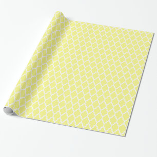 Papel De Regalo Blanco Amarillo Claro Patrón Marroquí de Cuatro Ho