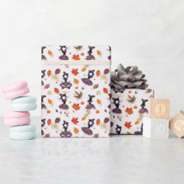 Papel De Regalo Blanco  | Brujita de Halloween