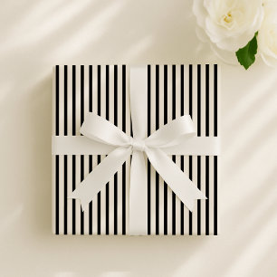 Papel De Regalo Blanco claro, gris oscuro y elegante rayado