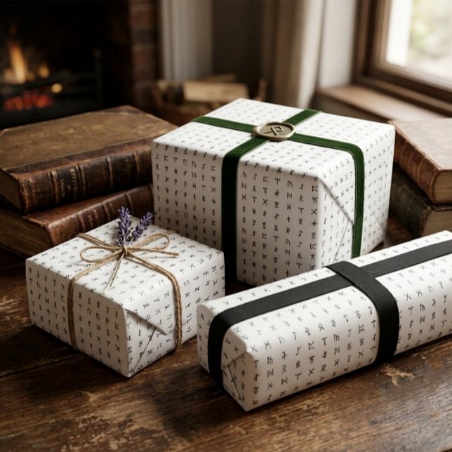 Papel de regalo blanco con símbolo rúnico (Subido por el creador)
