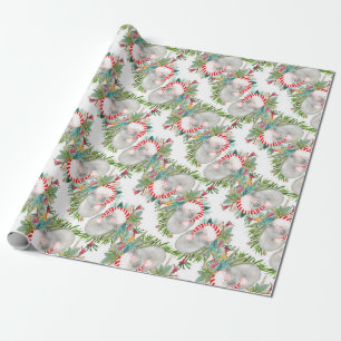Papel de regalo blanco de Navidad Koala