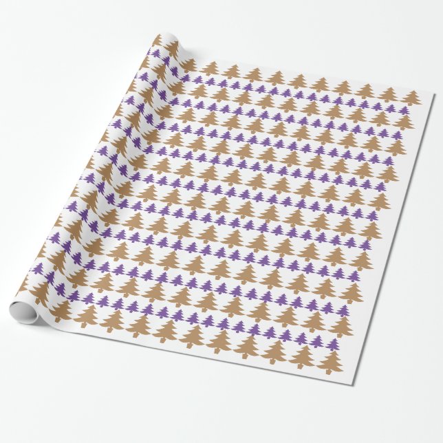 Papel de regalo blanco del árbol de navidad de la (Desenrollado)