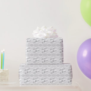 Papel De Regalo Blanco Falso Encaje Personalizado