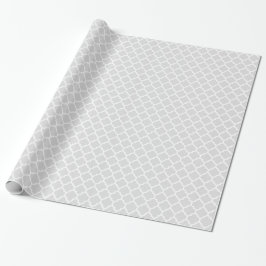 Papel De Regalo Blanco Gris Claro Patrón Marroquí de Cuatro Hojas 