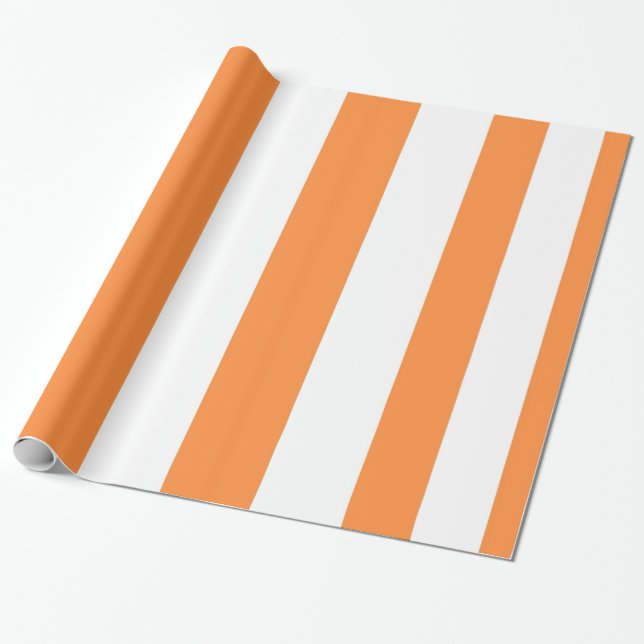 Papel De Regalo blanco naranja desnudo simple moderno (Desenrollado)