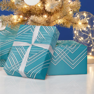 Papel De Regalo Blanco opaco turquesa