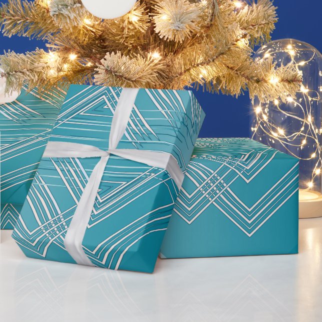 Papel De Regalo Blanco opaco turquesa (Vacaciones)