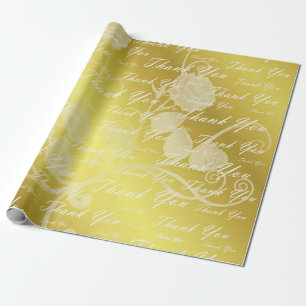 Papel De Regalo blanco, oro, plata, gracias, flores, floral,