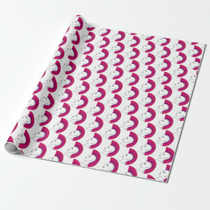 Papel De Regalo Blanco punky del estilo del Mohawk rosado