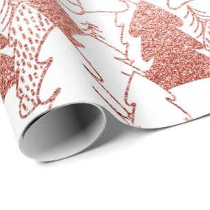 Papel De Regalo Blanco subió de lujo del oro del hielo de