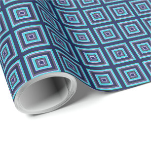Papel De Regalo Blanco verde morado turquesa de la Marina Cuadrada