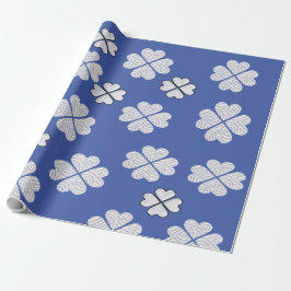 Papel de regalo blanco y azul
