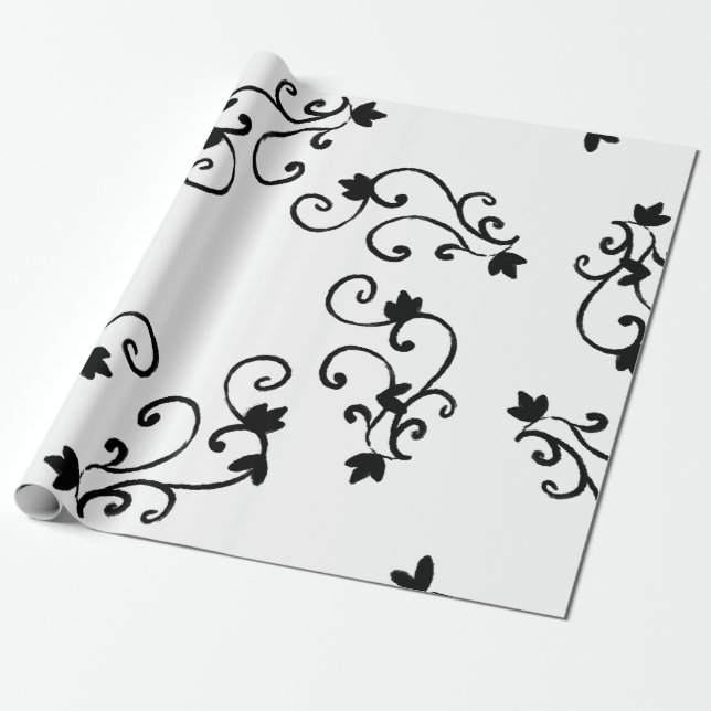 Papel De Regalo Blanco y negro (Desenrollado)