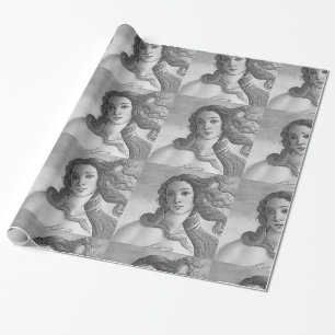 Papel De Regalo Blanco y negro - Birh de Venus, diosa