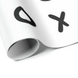 Papel De Regalo Blanco y negro X O XO X&O's Moda Lindo<br><div class="desc">papel de regalo personalizado</div>