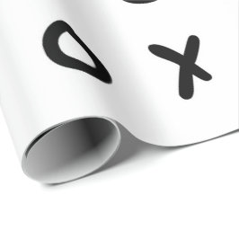 Papel De Regalo Blanco y negro X O XO X&O's Moda Lindo