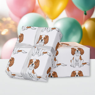 Papel De Regalo Blenheim Cavalier King Charles Spaniel Pattern