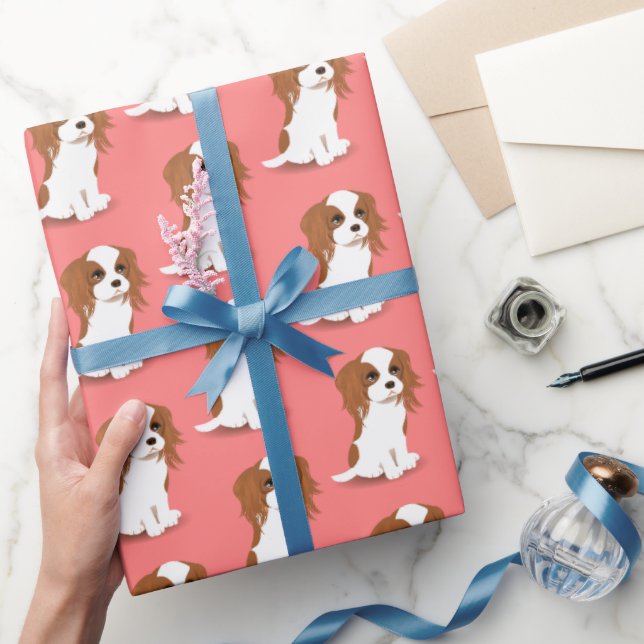 Papel De Regalo Blenheim Cavalier King Charles Spaniel Pink (Regalar)