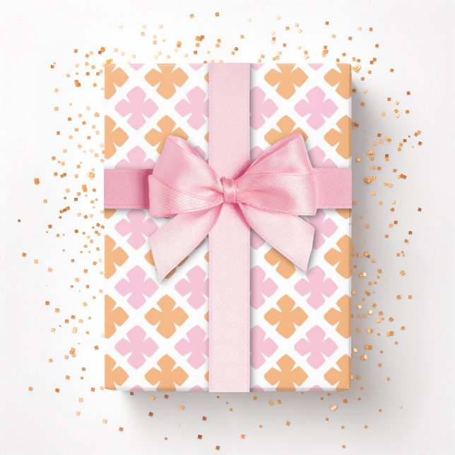 Papel De Regalo Block Diamond Clover in Pink and Orange (Subido por el creador)